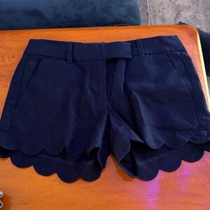 J crew Women’s Scallop Hem Shorts - Navy